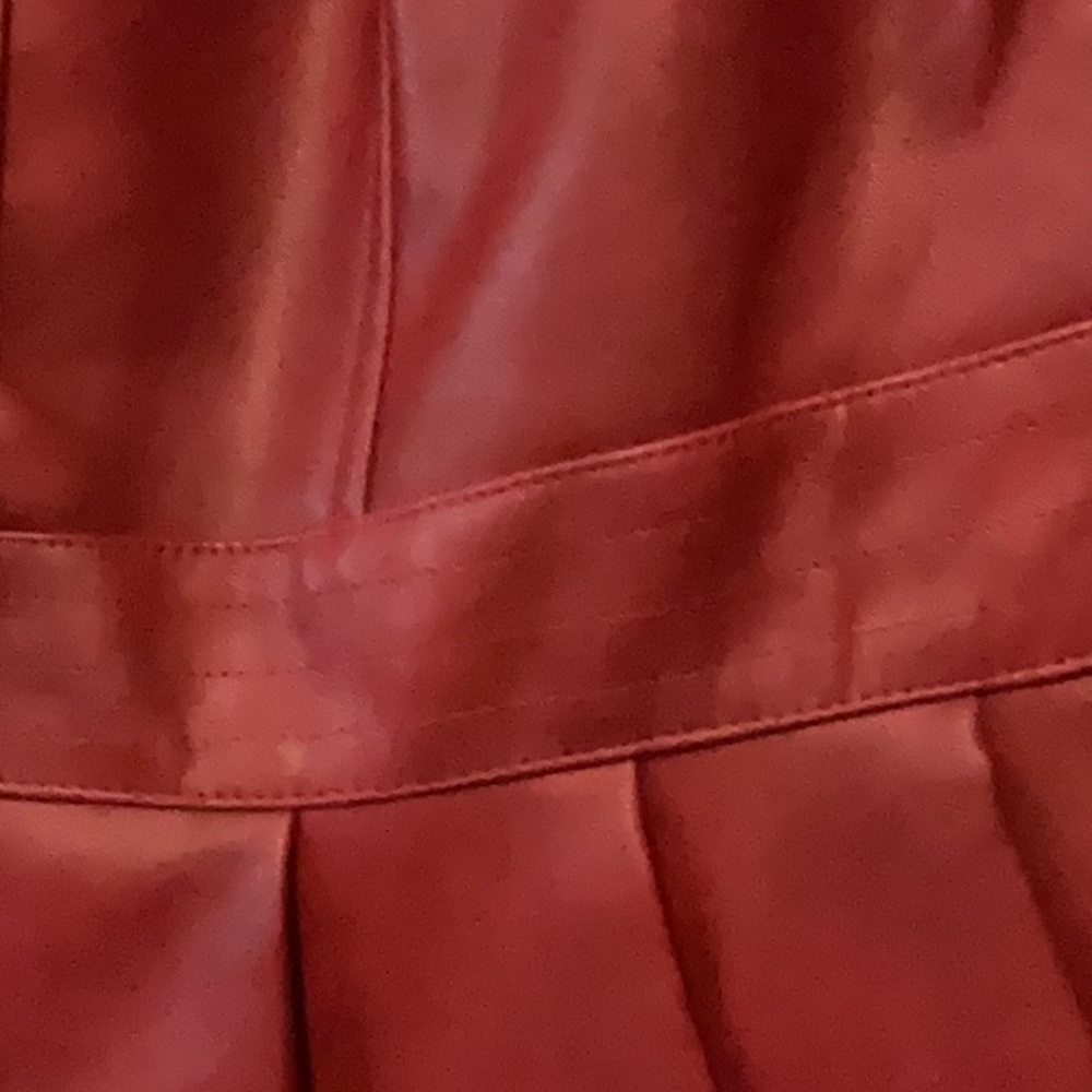 INC International Concepts faux Red Leather Jacket Peplum Style - Picture 3 of 10